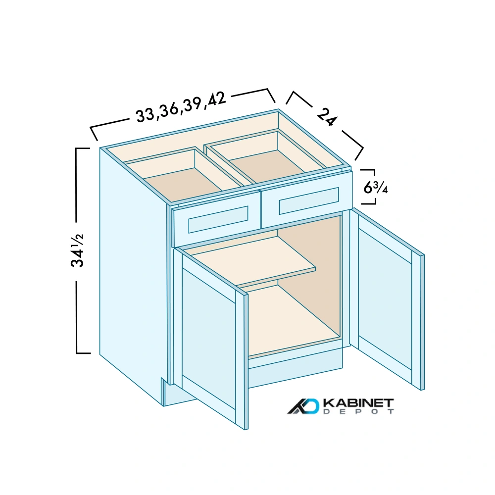 Double Door And Drawer Base Cabinets diagram