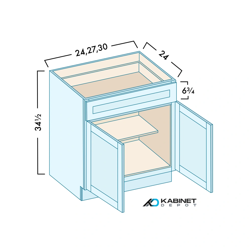 Double Door Base Cabinets diagram