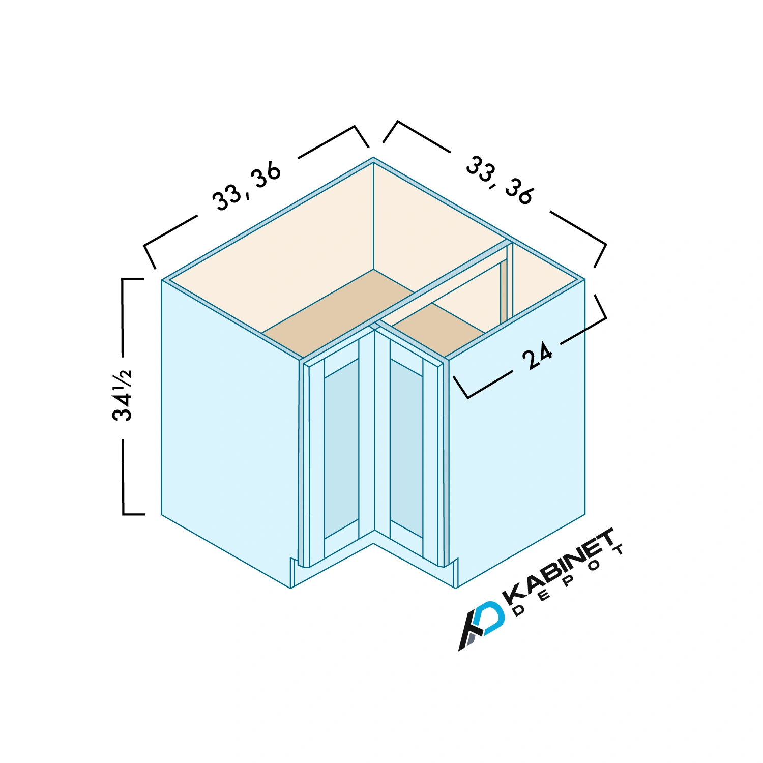 Easy Reach Corner Base Cabinets diagram