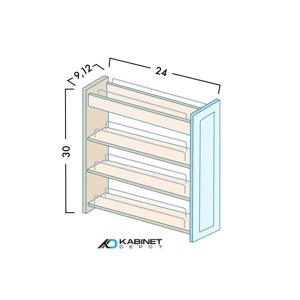 PULL OUT SPICE RACK (CABINET NOT INCLUDED) - diagram