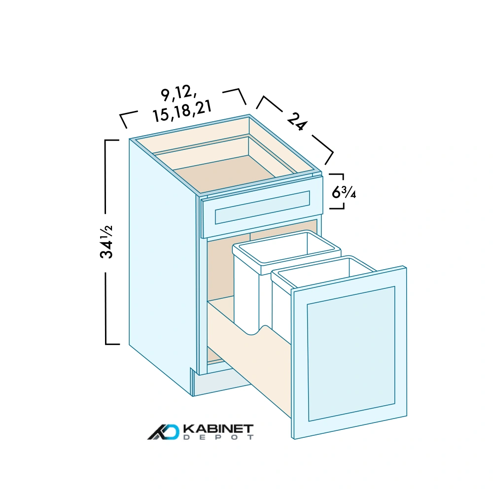 Trash Cabinet Pull Out Base Cabinet diagram