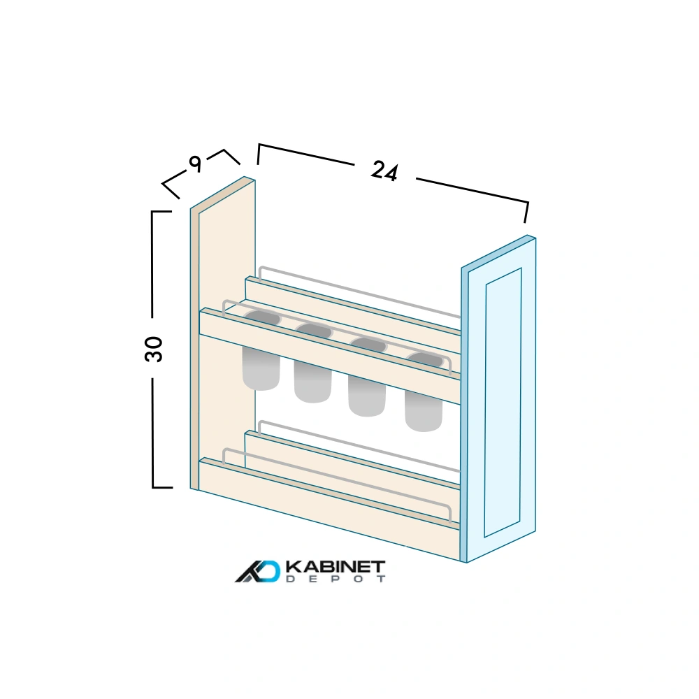 UTENSIL PULL OUT (CABINET NOT INCLUDED) - diagram