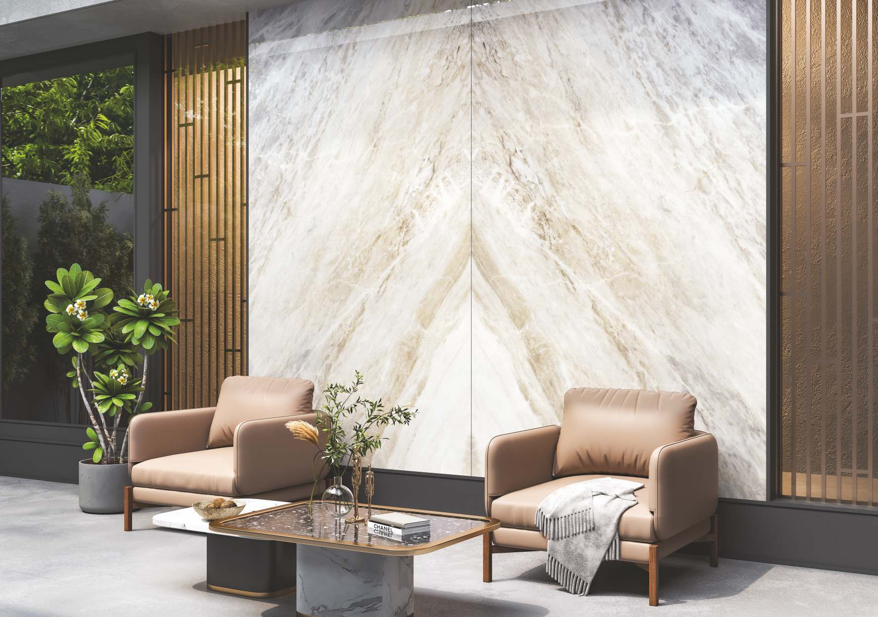 MICHEL SATEEN BOOKMATCH- 2 CM A porcelain surface